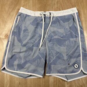 Vuori Cruise Board Shorts Mens Swim Trunks Floral V314 Blue Swim 7'' Size 33